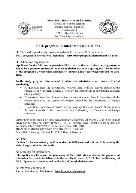 phd program international relations