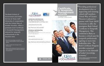 Certificate in Nonprofit Management - Bush School of Government ...