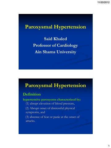 Paroxysmal Hypertension - RM Solutions