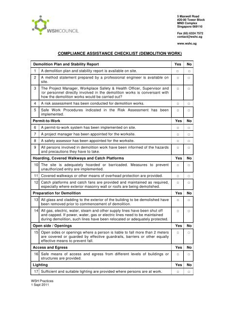 demolition safety checklist demolition safety checklist