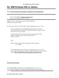 Re: IBM thinkpad X60 on debian.. - DerKeiler Linux Archive