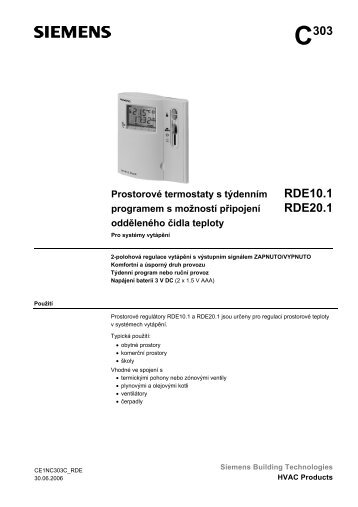 ProstorovÃ© termostaty RDE - Unishop.cz