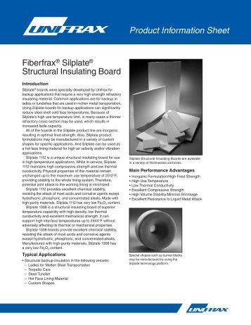 FiberfraxÂ® Silplate Structural Insulating Board - Unifrax