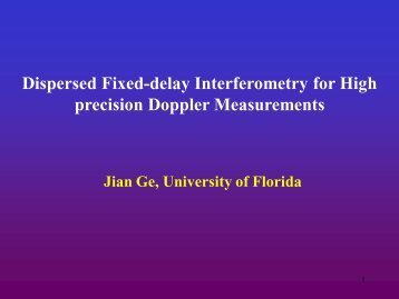 Dispersed Fixed-delay Interferometry for High precision Doppler ...