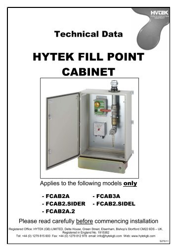 HYTEK FILL POINT CABINET