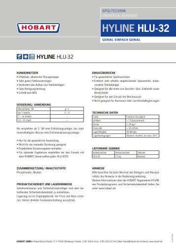 HYLINE HLU-32 - HOBART GmbH