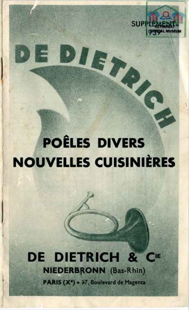 De Dietrich : poeles et cuisiniÃ¨res 1939 - Ultimheat