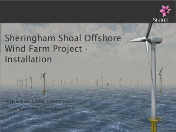 Sheringham Shoal Offshore Wind Farm Project - Installation