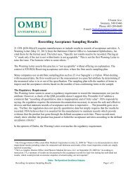 Recording Acceptance Sampling Results - Ombu Enterprises LLC