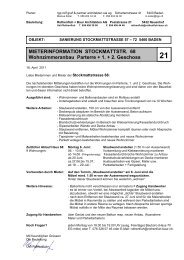 MIETERINFORMATION STOCKMATTSTR. 68 Wohnzimmeranbau ...