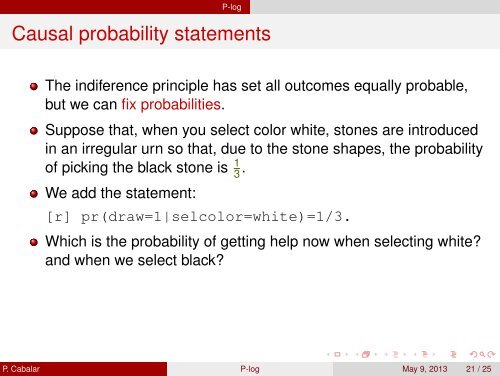 P-log: Probabilistic Reasoning with Answer Set Programming