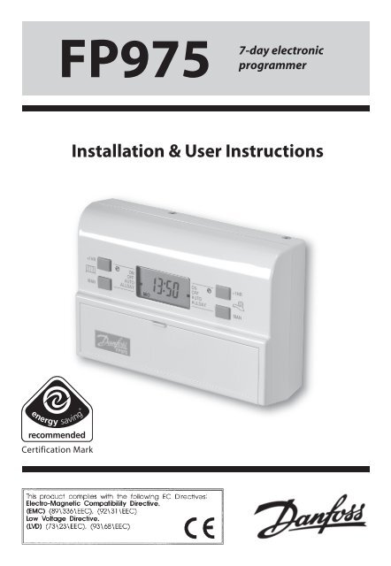 Danfoss FP975 Installation And User Instructions (May ... - BHL.co.uk