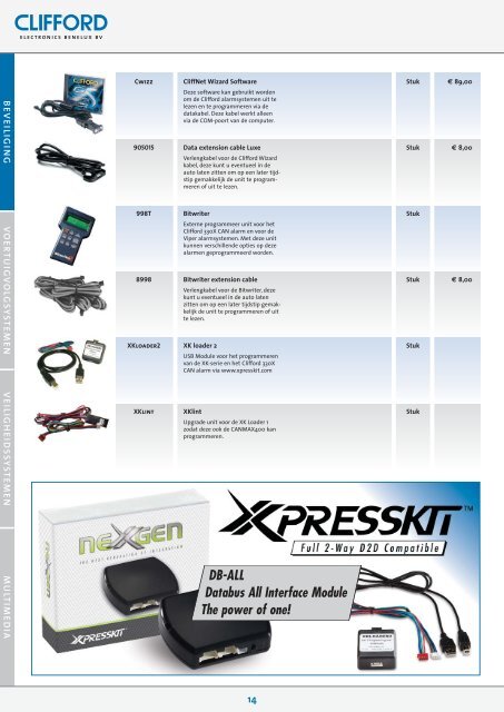 catalogus downloaden - CLIFFORD Electronics Benelux