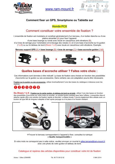 Honda-PCX---RAM-Fixation-guidon