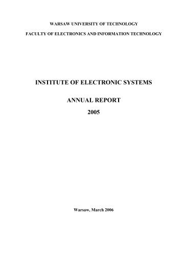 Annual Report 2005 - Instytut SystemÃ³w Elektronicznych
