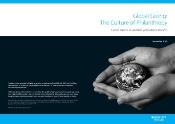 Global Giving: The Culture of Philanthropy - Barclays Wealth