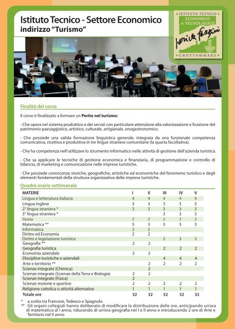 Istituto Tecnico - Settore Economico - indirizzo “Turismo” - IIS Fazzini ...