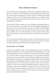 christliche Schulen - Texte & Materialien zum christlichen Glauben