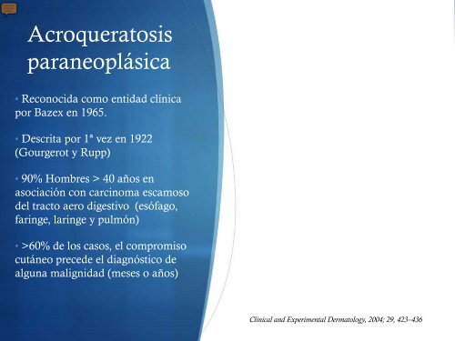 SÃ­ndrome ParaneoplÃ¡sico CutÃ¡neo - Sociedad Chilena de ...