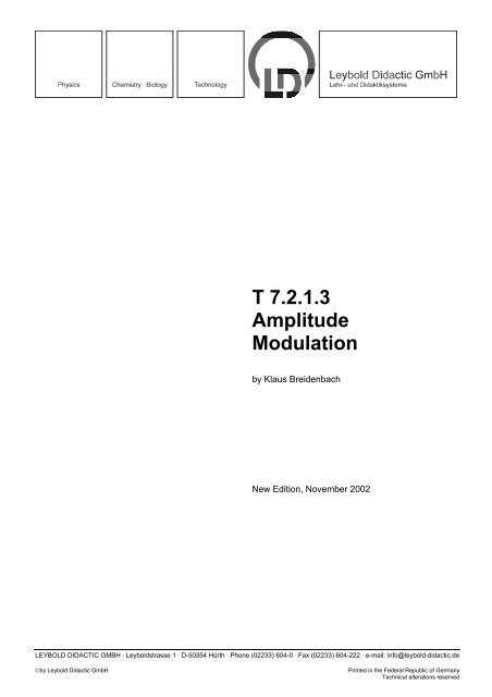 T 7.2.1.3 Amplitude Modulation