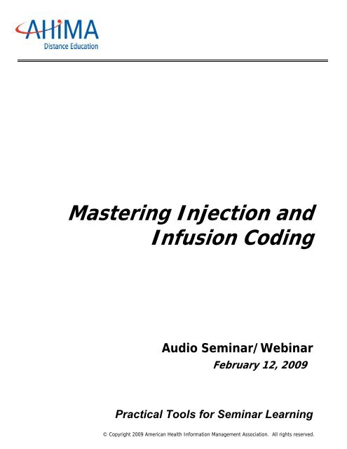 Mastering Injection and Infusion Coding - American Health ...