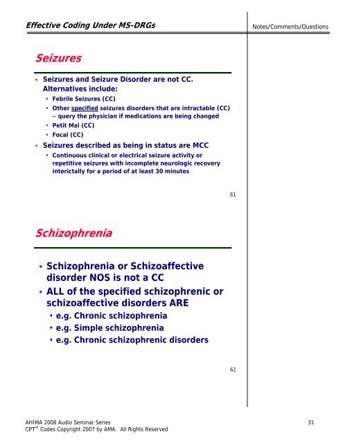 Effective Coding Under MS-DRGs - American Health Information ...