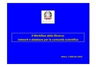 Il Workflow della Ricerca: network e database per la comunitÃ  ... - Garr