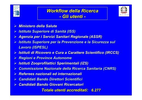 Il Workflow della Ricerca: network e database per la comunitÃ  ... - Garr