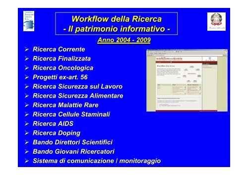 Il Workflow della Ricerca: network e database per la comunitÃ  ... - Garr