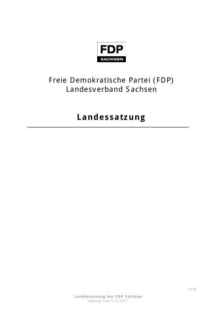 Landessatzung - FDP Sachsen