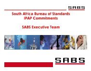 Briefing by the South African Bureau of Standards in relation to its ...