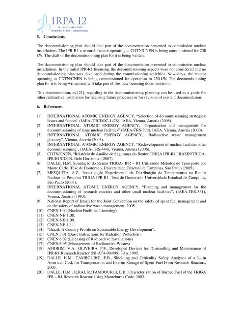 ipr-r1 triga research reactor decommissioning plan - CDTN