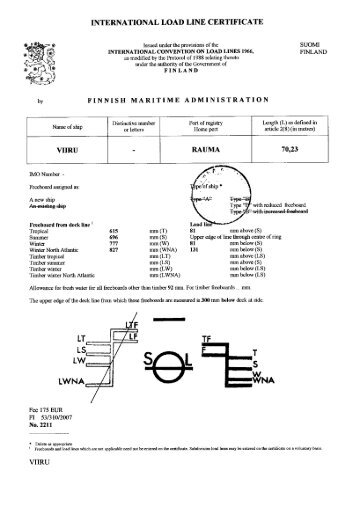 INTERNATIONAL LOAD LINE CERTIFICATE - koduleht.net engine