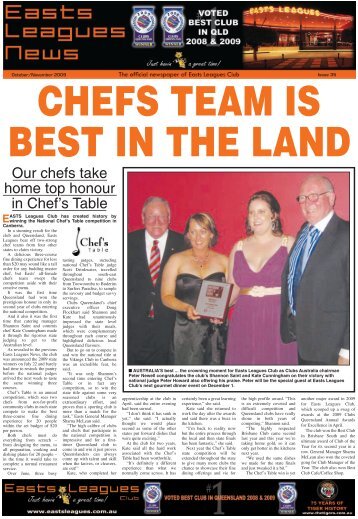 Our chefs take home top honour in Chef's Table - Easts Leagues Club