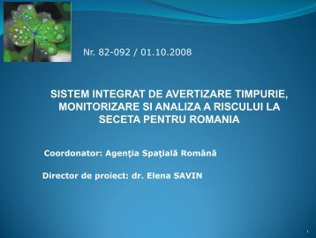 Sistem integrat de avertizare timpurie, monitorizare si analiza a