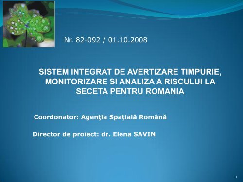 Sistem integrat de avertizare timpurie, monitorizare si analiza a