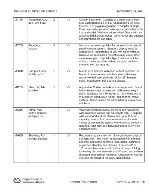 Pulmonary Medicine Service Design Guide - Office of Construction ...