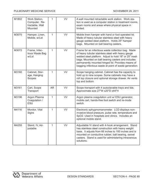 Pulmonary Medicine Service Design Guide - Office of Construction ...