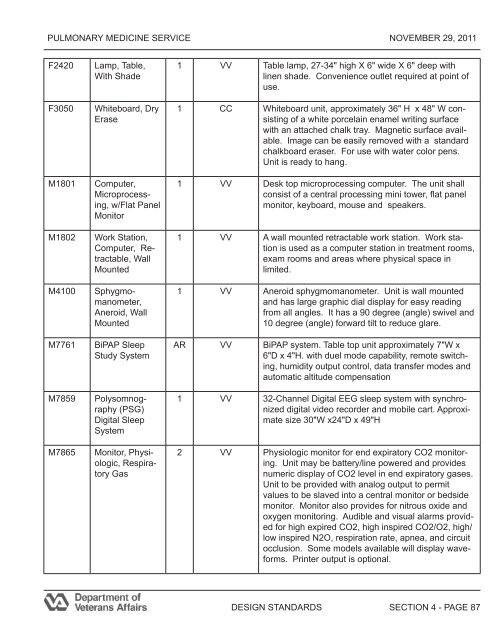 Pulmonary Medicine Service Design Guide - Office of Construction ...