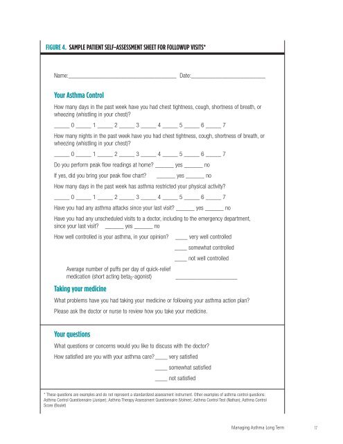 Guidelines for the Diagnosis and Management of Asthma