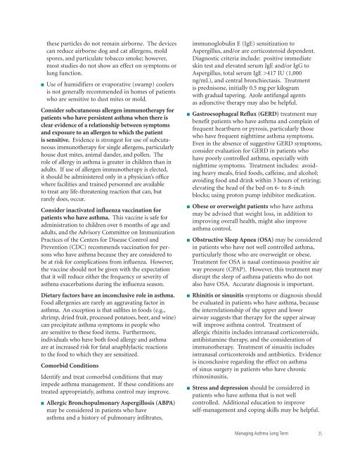 Guidelines for the Diagnosis and Management of Asthma