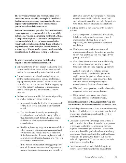 Guidelines for the Diagnosis and Management of Asthma