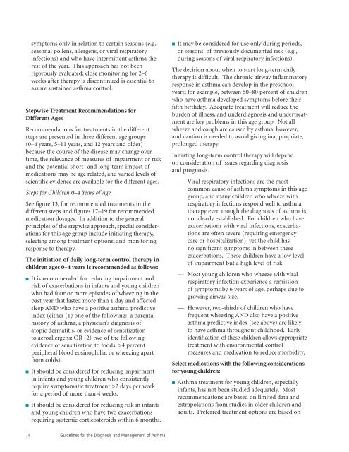 Guidelines for the Diagnosis and Management of Asthma