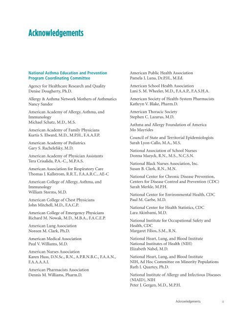 Guidelines for the Diagnosis and Management of Asthma