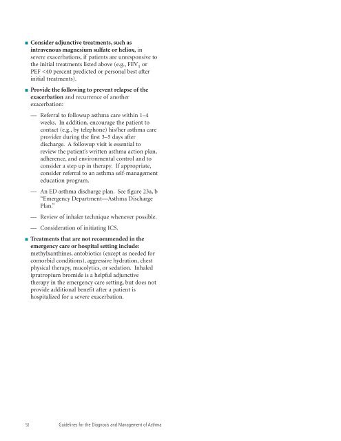 Guidelines for the Diagnosis and Management of Asthma