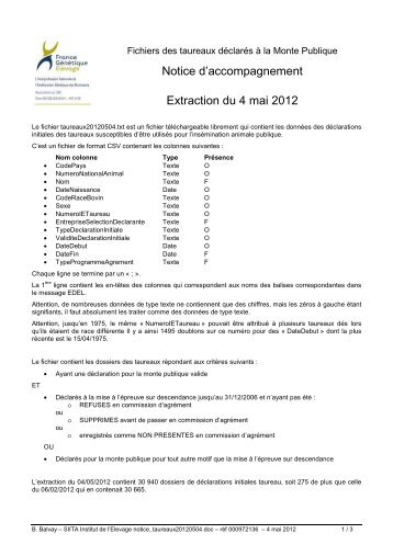 notice taureaux20120504 - Institut de l'Elevage