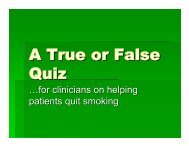 A True or False Quiz - Smoking Cessation Leadership Center