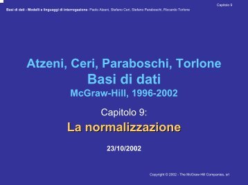 Atzeni, Ceri, Paraboschi, Torlone Basi di dati McGraw-Hill, 1996-2002