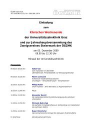 Einladung Klinischen Wochenende der UniversitÃ¤tszahnklinik Graz ...