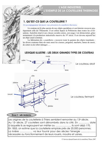 L'AGE INDUSTRIEL : L'EXEMPLE DE LA COUTELLERIE ... - Thiers